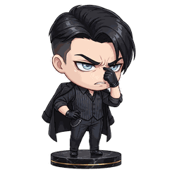 Levi, de terno preto